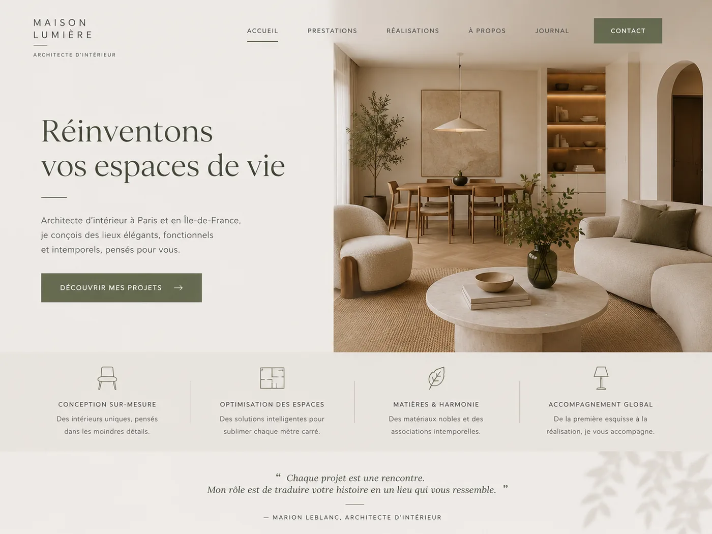Exemple de site Architecte