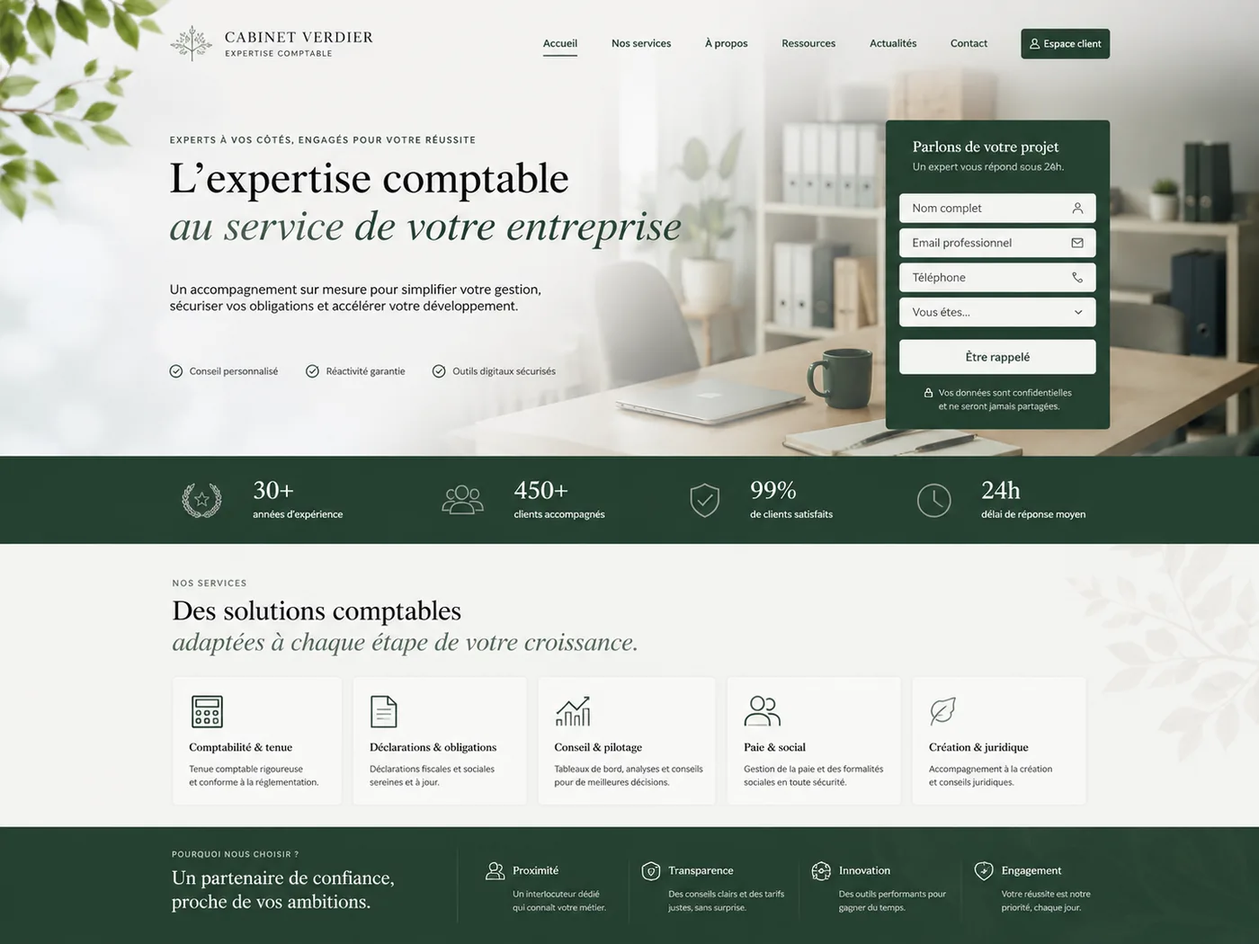 Exemple de site Comptable
